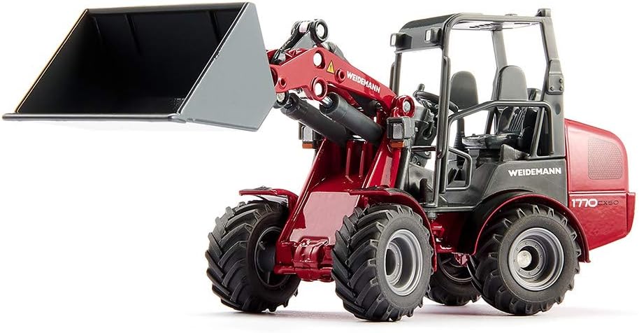Siku 3059 Weidemann Hoftrac Four-Wheel Loader with its shovel raised