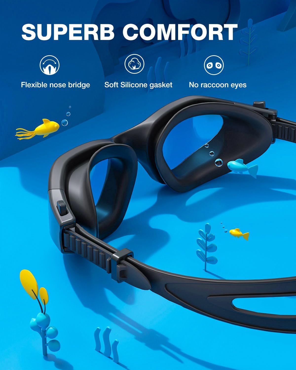 ZIONOR Kids Swim Goggles, G1MINI SE Anti-fog Swimming Goggles for Kid Child 6-14 - Image 2