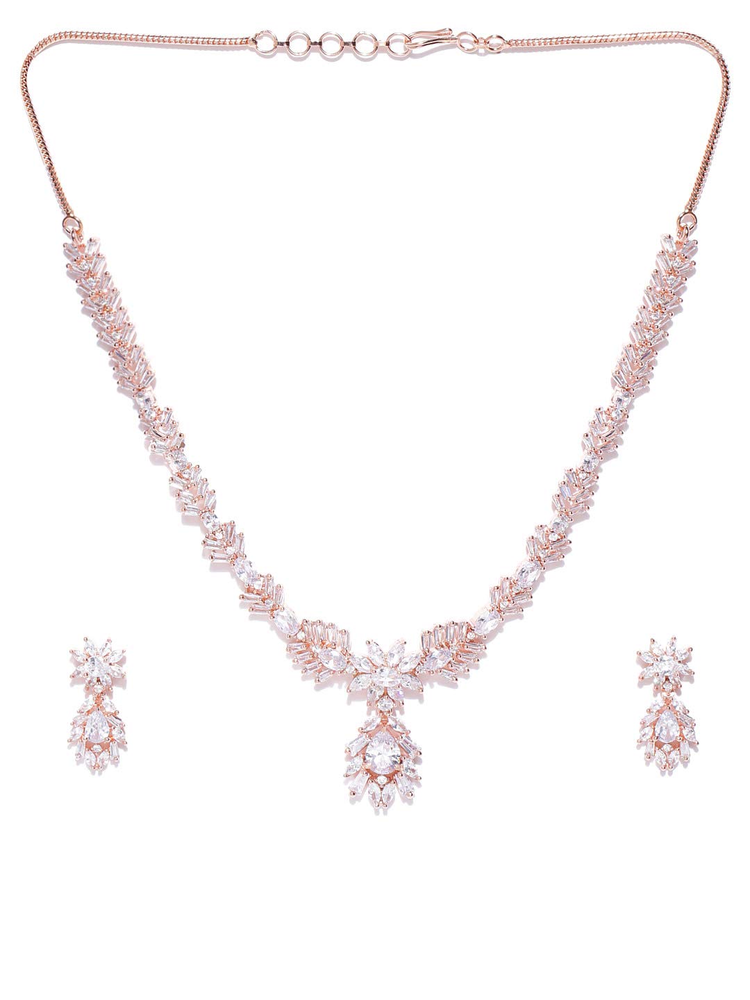 See full amazon price history chart for Priyaasi American Diamond Jewellery Set for Women | Fancy Jewellery | Designer Drop Rose Gold-Plated Floral Earrings & Necklace for Women & Girls Priyaasi American Diamond Jewellery Set for Women | Fancy Jewellery | Designer Drop Rose Gold-Plated Floral Earrings & Necklace for Women & Girls (B083BK55S3) Amazon Price History, Amazon Price Tracker