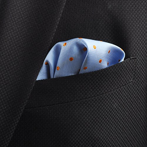 Cicitree 10 Pcs 9.8X9.8 Men's Polka Dot Pocket Square Jacquard Woven Handkerchief Gift #TOP7