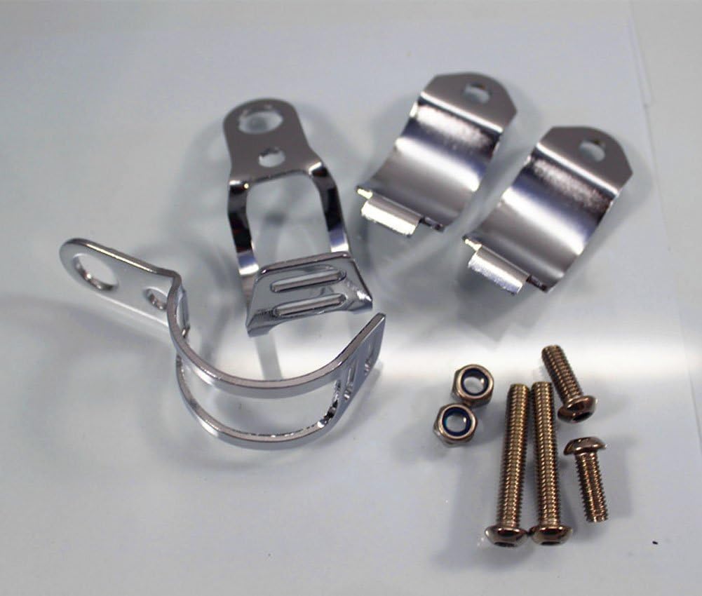 Metal Motorcycle Modified Turn Signal Light Indicator Mount Bracket Clamp 30-45mm 1pair (Chrome)