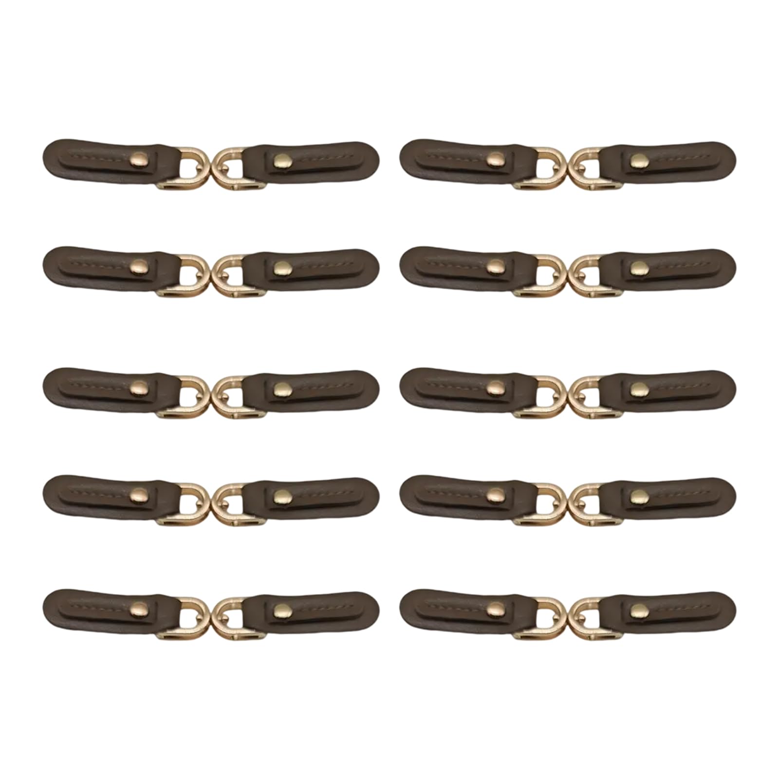 Xjdzineq Of 10 Leather Toggles with Metal Button Sew on Toggles Closures Sewing Accessories for Jackets Coat Outerwear Metal Button Accessories