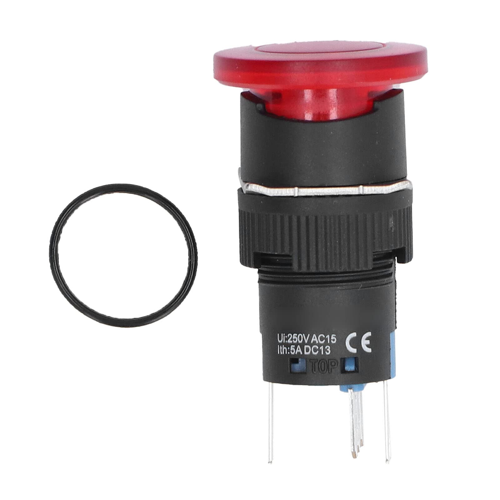 Mini interruttori a Pulsanti, Interruttore a Pulsante a Fungo IP65 25 Pezzi/Set for Macchine Utensili (Color : Ac/Dc24v)