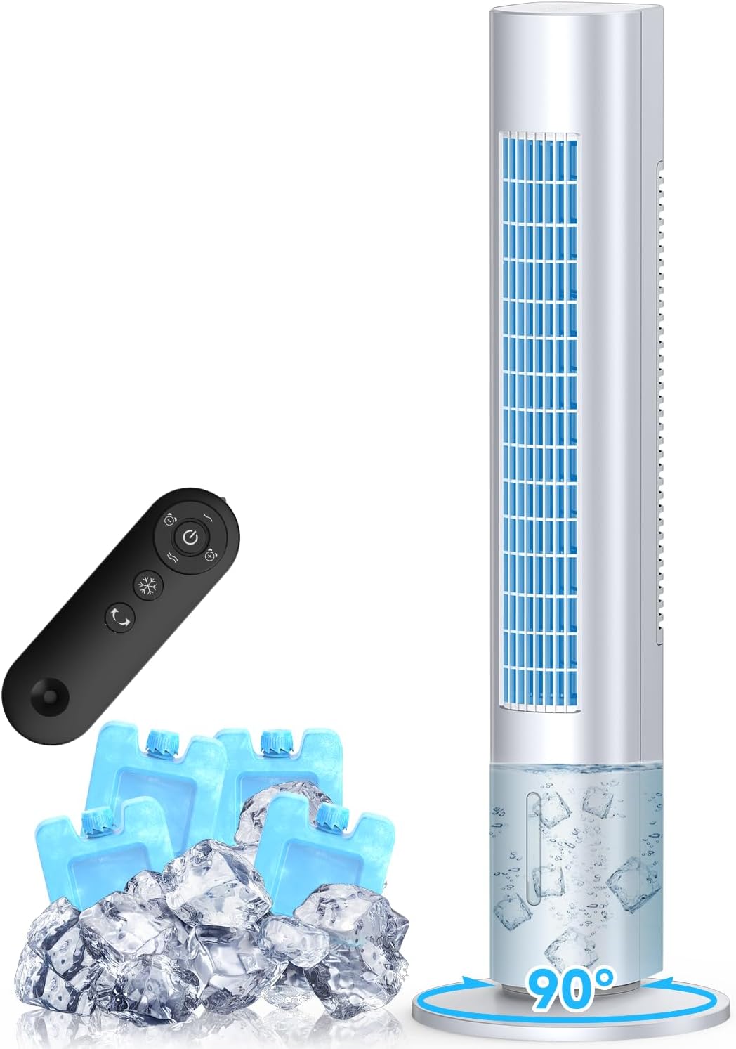 Evaporative Air Cooler, 35″ Windowless Air Conditioner Porta…