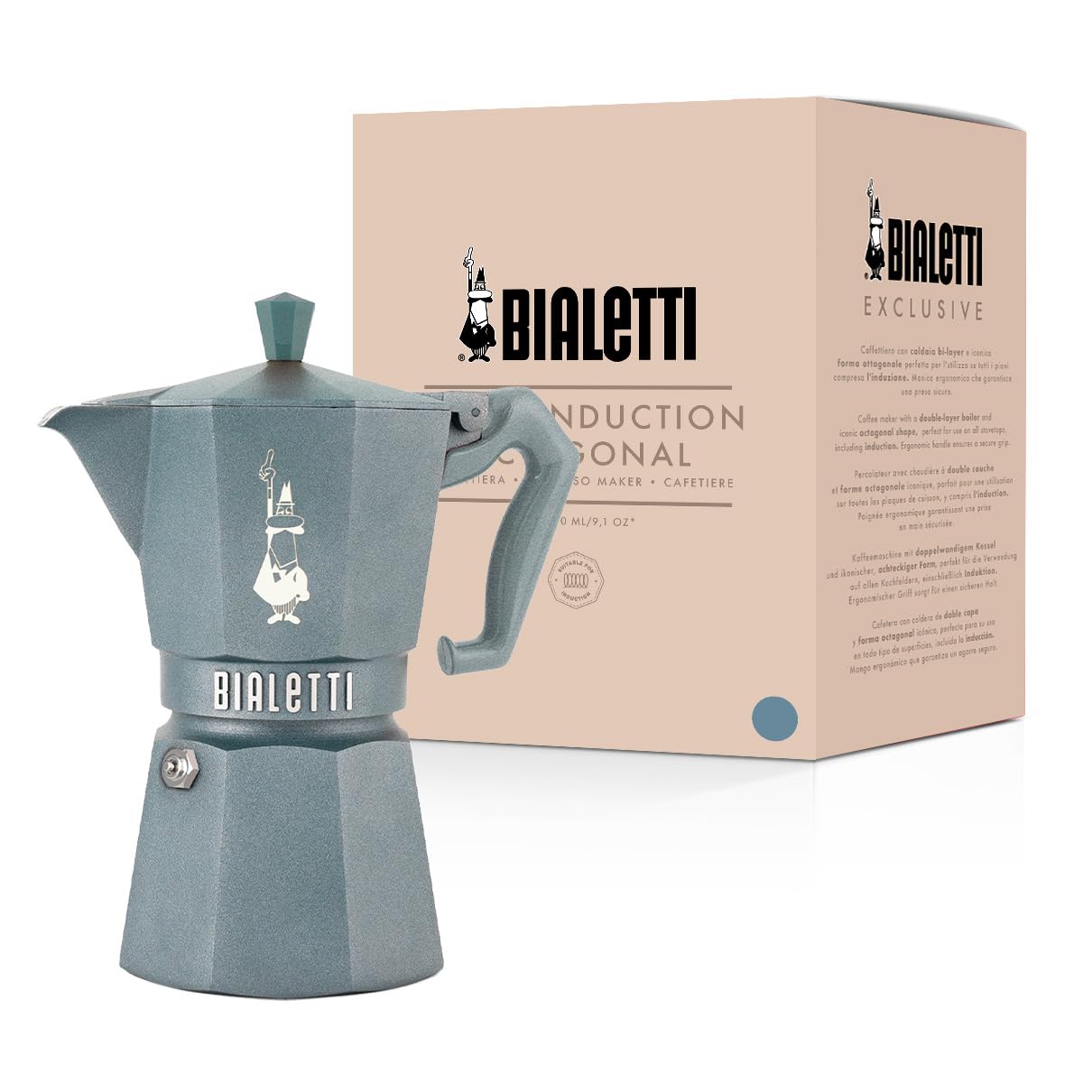 Bialetti Moka Exclusive Octagonal, cafetière italienne, 6 tasses, induction