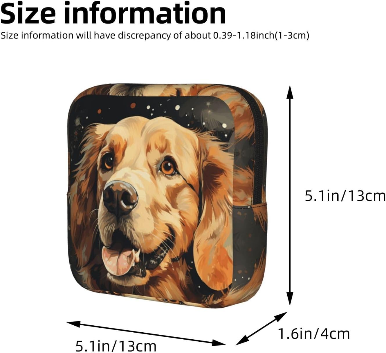 Period Bag Pouch for Women,Sanitary Napkin Storage Bag Portable Period Pad Pouch Small Make Up Bags Golden Retriever Tampon Holder For Purse Travel Daily Use image 2