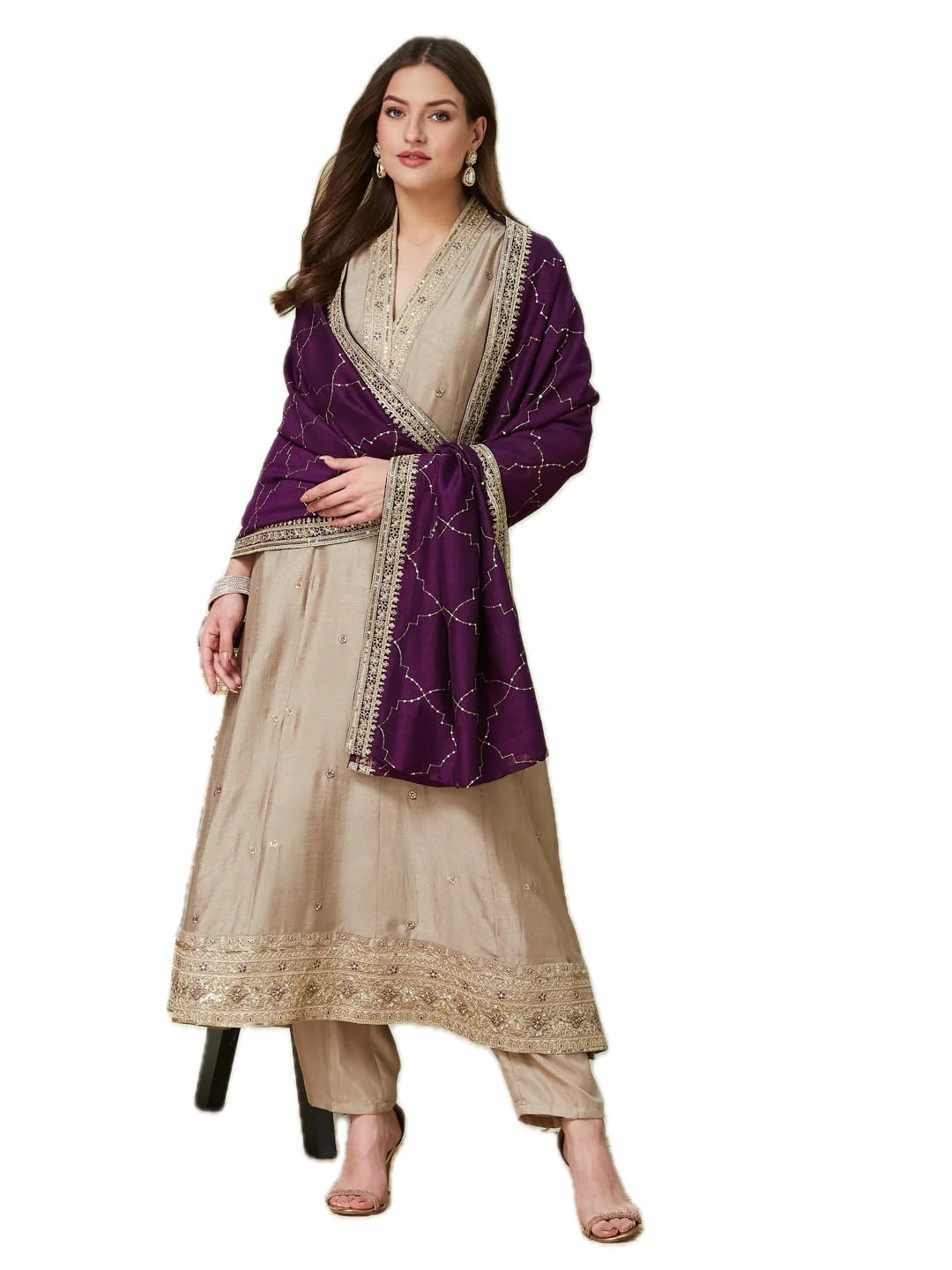 lookmark Women's Silk Blend Printed Kurta Set | Kurti with Pants | Ethnic Traditional Outfit-picture-23