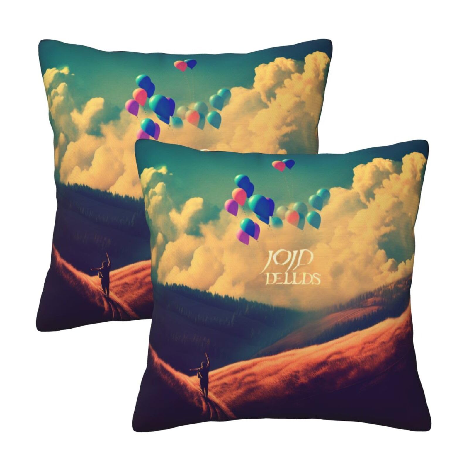 Follow_Your_Dreams Throw Pillow Cases 2 Pack Square Pillowcases Soft Pillow Protectors for Couch Livingroom Sofa Bed Office Car,45x45 CM