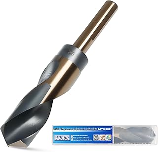 1 Inch Drill Bit, Reduced Shank High Speed Steel Bit with 1/2" Shank, HSS 4241 Black & Gold Drill Bits for Mild Steel, Metal and Hard Wood