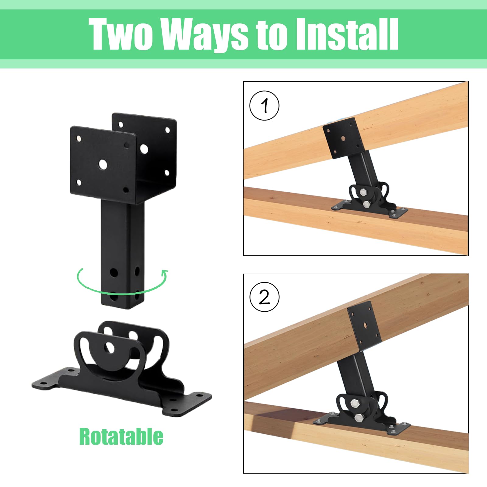 Toja Post Risers Toja Grid DIY Pergola Bracket Kit With 3-Way Corner Brackets & Post ...