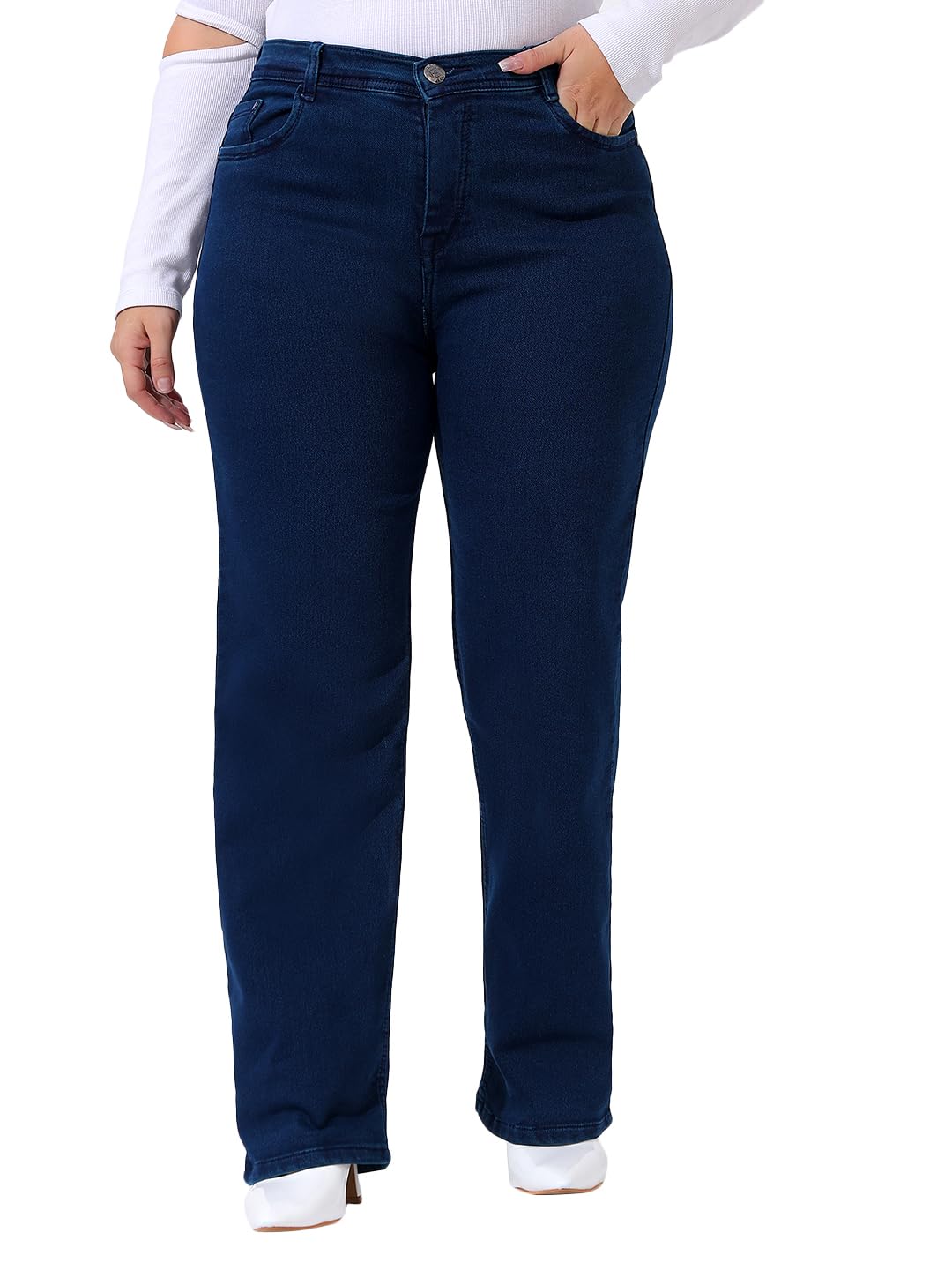 nifty Women's High Rise Denim Stretchable Straight Fit Plus Size Jeans-picture-24