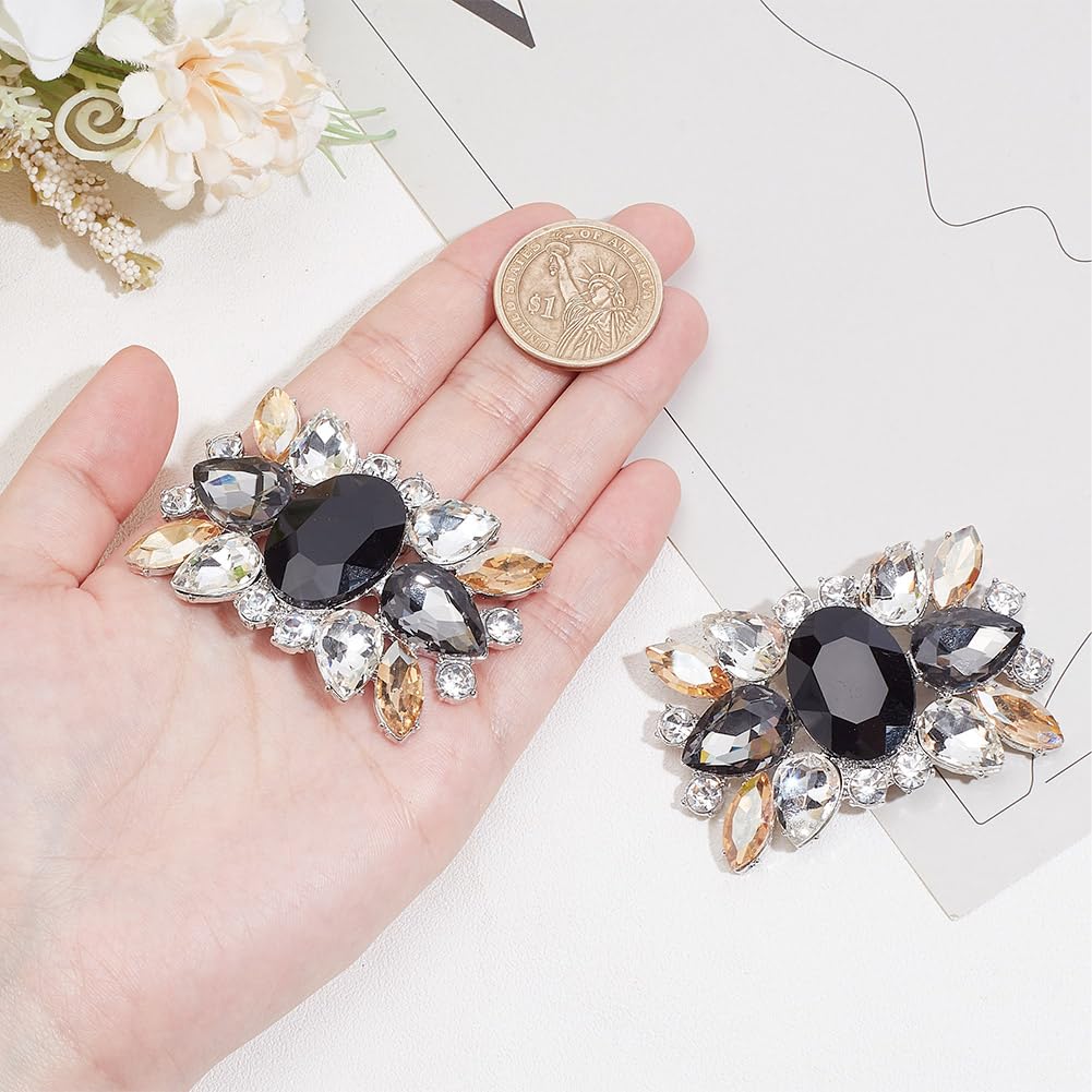 1 Pair Rhinestone Crystal Shoe Clips Wedding Party Prom Shoe Clips Buckles Decorations Elegant Women Heels Charms Beaded for Craft Jewelry Lady Heels Clothing Bags Hats Dress Decor - 4