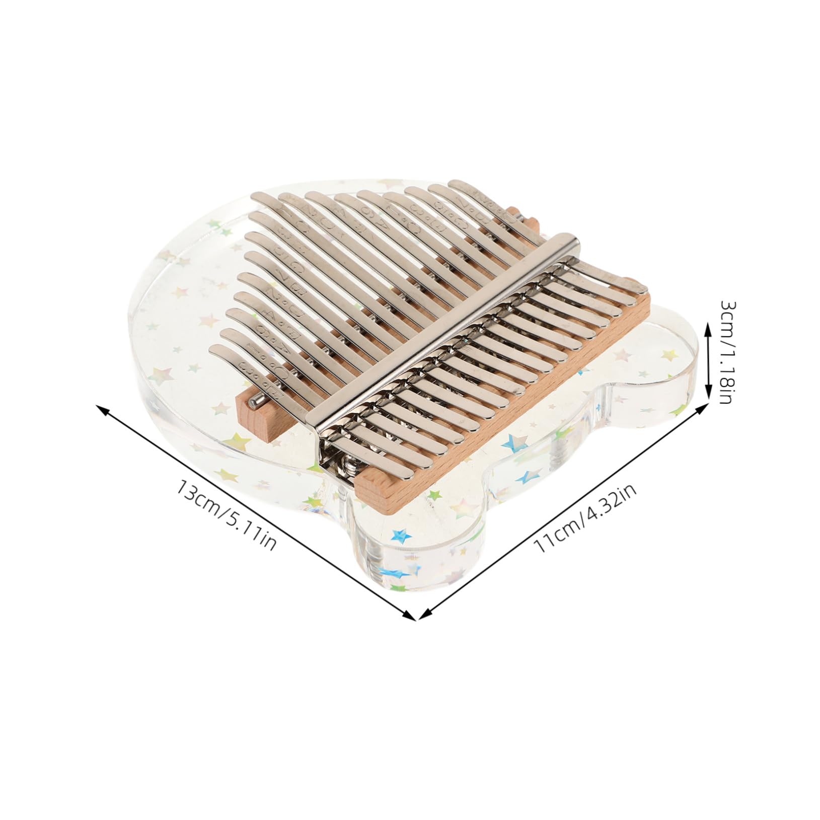 SUPVOX Starry Bear Shape 17-key Kalimba Portable Acrylic Thumb Piano Ideal for Music Lovers Camp Home