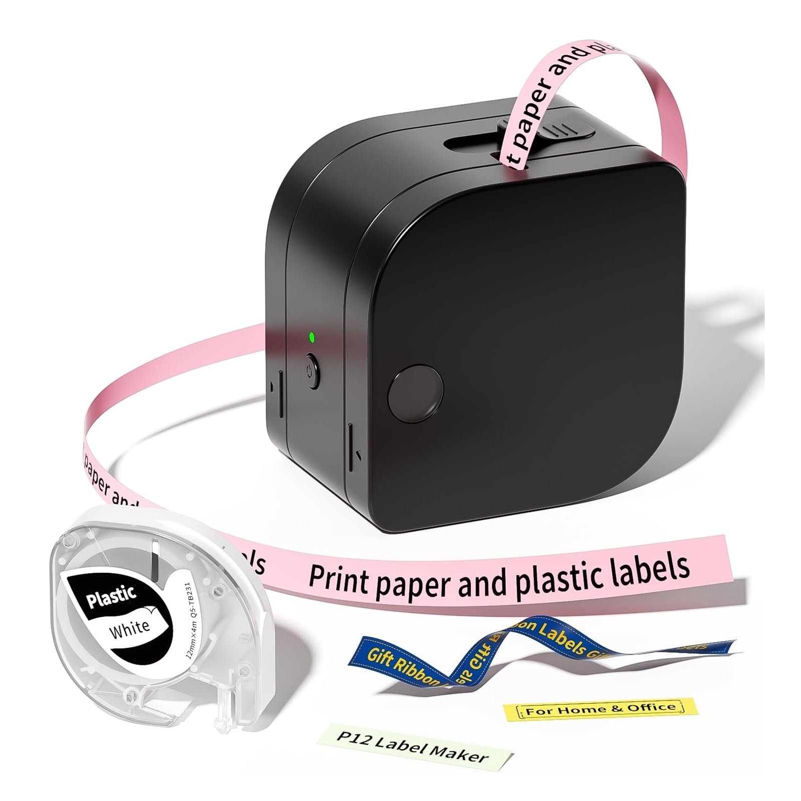 Termiczna Drukarka Etykiet Przenośna Drukarka Etykiet Bluetooth Druk Termotransferowy Z Ikoną Wielu Szablonów Do Przechowywania W Domu W Biurze(Black)