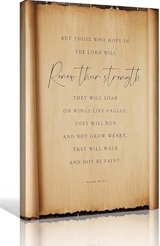 Isaías 40 31 - Póster de versículo bíblico para pared, pinturas decorativas para baño, impresiones de pared para dormitorio, decoración estética