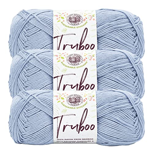 Image of Lion Brand Yarn Truboo Yarn for Knitting and Crocheting, Breeze, 3 Pack