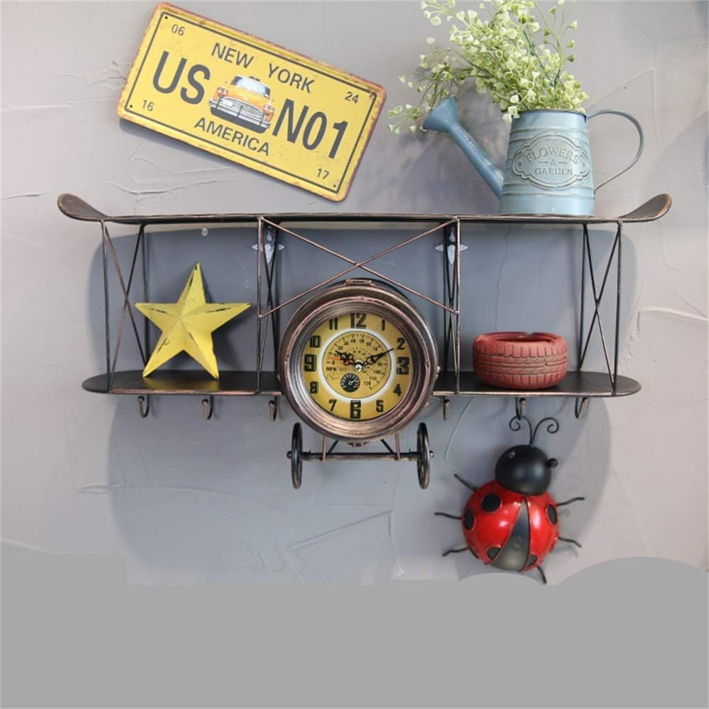 壁棚 アンティーク 古い 航空機時計 航空機型 ラック 壁掛け 壁掛け 壁