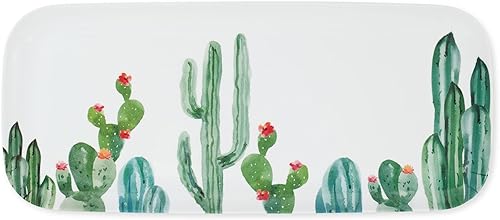UP ware - Bandeja rectangular de melamina de 15 pulgadas, bandeja para alimentos sin BPA (Cactus)