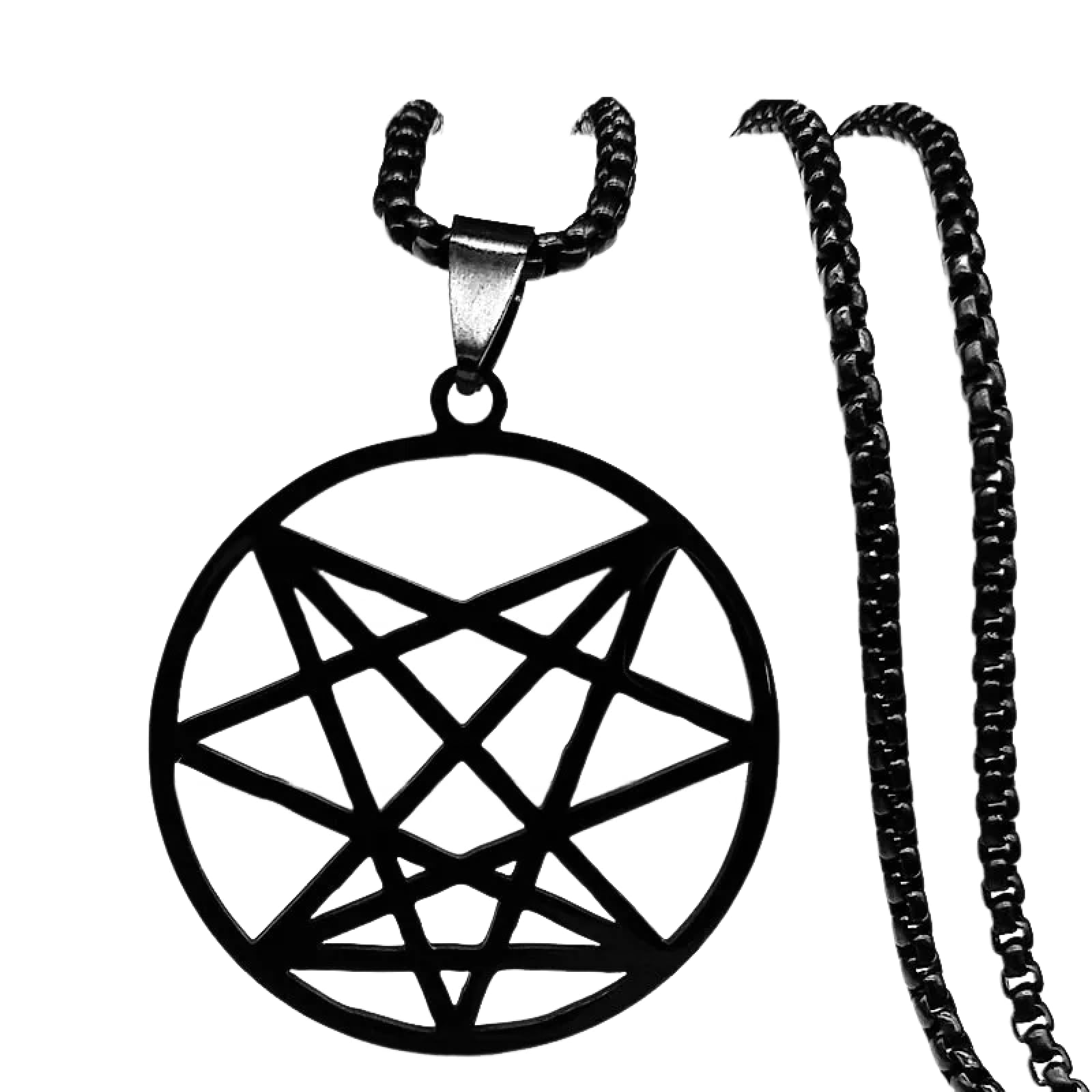 Men's necklace, women's fashion Nine Angles Satan Hidden Black