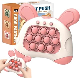 Quick Push Toy with Lights - Fast Push Bubble Game, Fidget Game, Light-up Pop Toy for Kids, Children, and Adults(Pink)