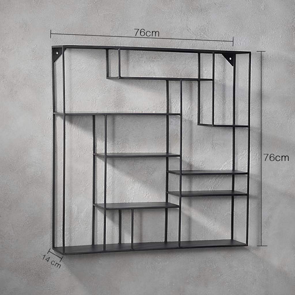 Estante de Exhibición de la Unidad Organizadora de Almacenamiento de Estante Múltiple Montado en la Pared Cuadrado de Metal - Gabinete Decorativo Creativo, Estantería - Negro, Blanco