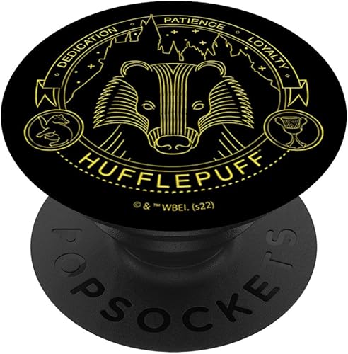 Harry Potter PopSockets de arte de línea de símbolos Hufflepuff PopGrip intercambiable