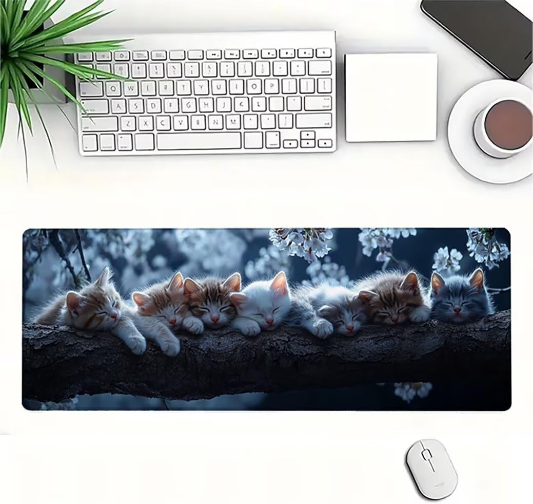 Genérico Lpfieonn Gato Gaming Alfombrilla Ratón 160x80cm PF-2605