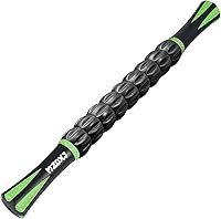 MZDXJ Muscle Roller Stick 18 Inch - Deep Tissue Fascia Blaster for Pain Relief, Lymphatic Drainage & Cellulite Reduction (Green Black)