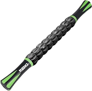 MZDXJ Muscle Roller Stick 18 Inch - Deep Tissue Fascia Blaster for Pain Relief, Lymphatic Drainage & Cellulite Reduction (Green Black)