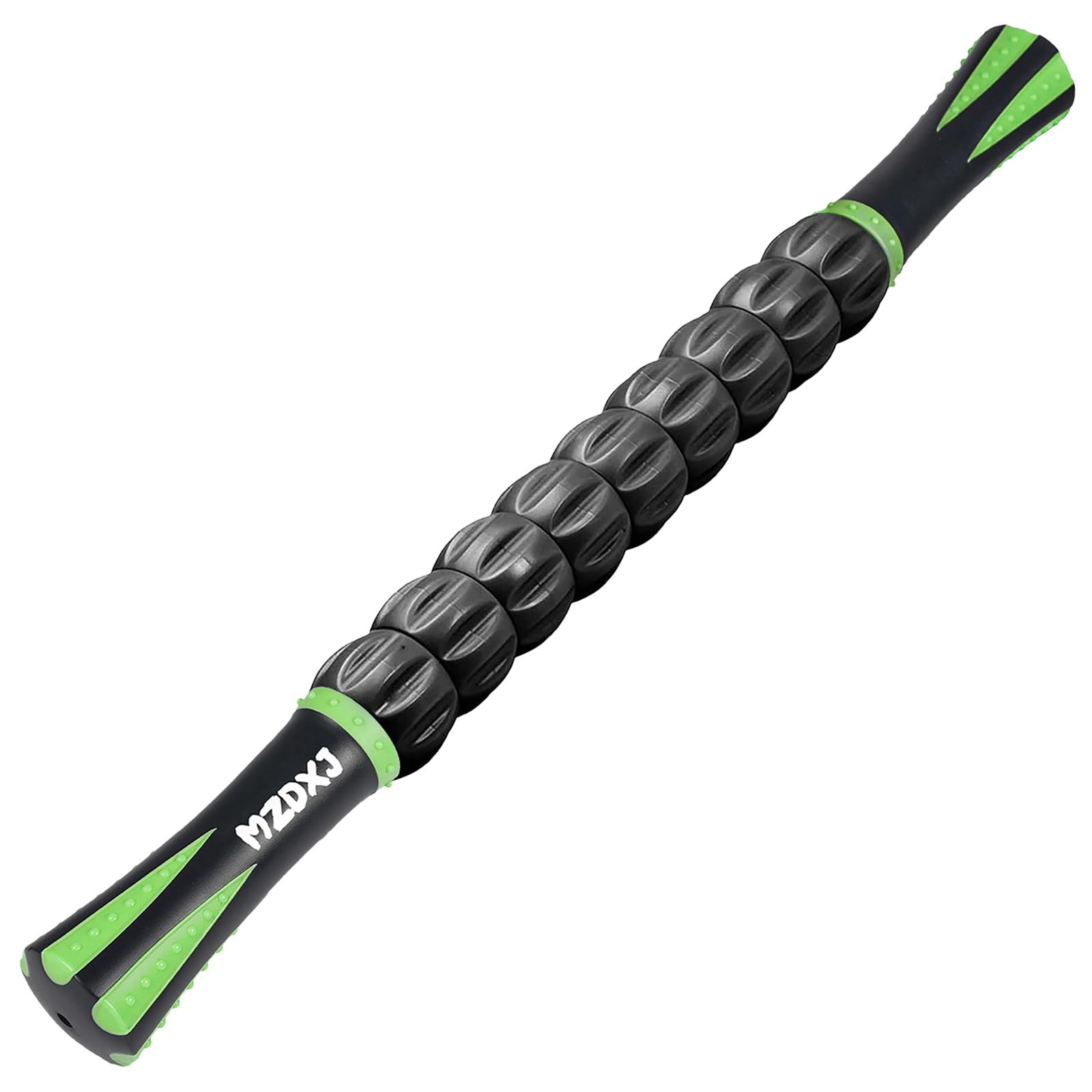 Muscle Roller Massage Roller Stick- Deep Tissue Fascia Blaster for Myofascial Pain Relief, Lymphatic Drainage &amp; Body Sculpting, Handheld Physical Therapy &amp; Recovery Tool (Green Black)