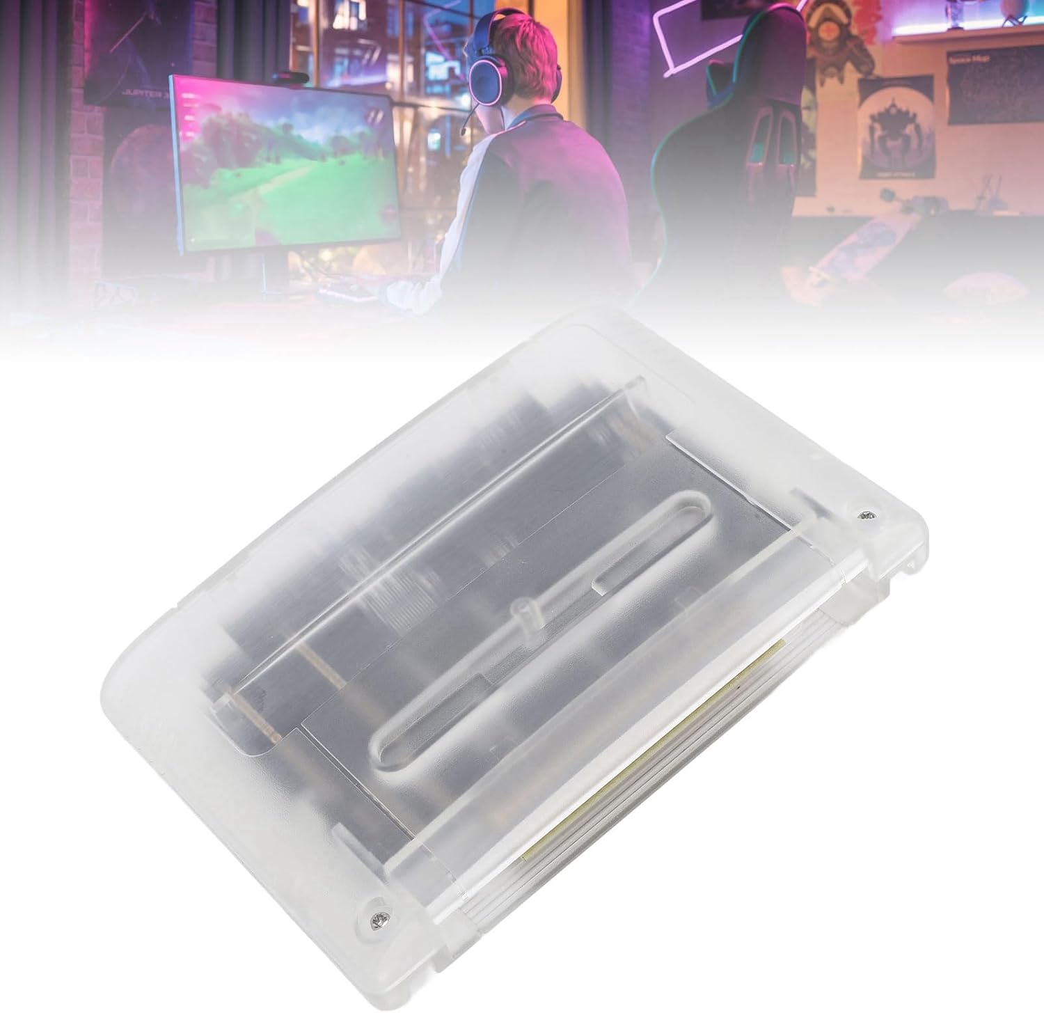 VBESTLIFE Game Cartridge,Professional 3000 in 1 8GB Memory Card,High Speed Multifunctional with Auto Save Backup SFC Gaming Console (Transparent White)