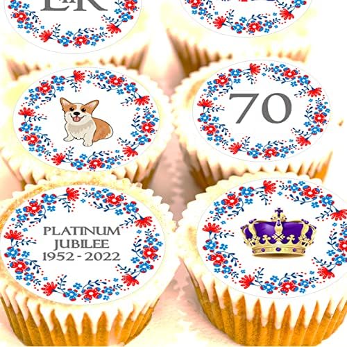 Platinum Jubilee Cake Toppers Queen's 70th Celebration Cupcake