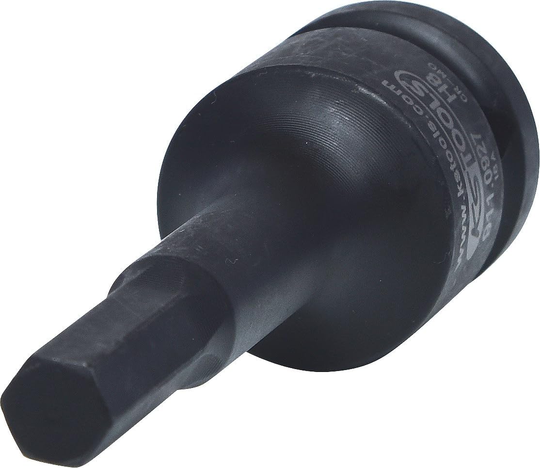 KS Tools Hex Socket 1/2" Drive Impact Bit Long Tip Chrome Molybdenum Steel Metric Allen Socket (8mm)
