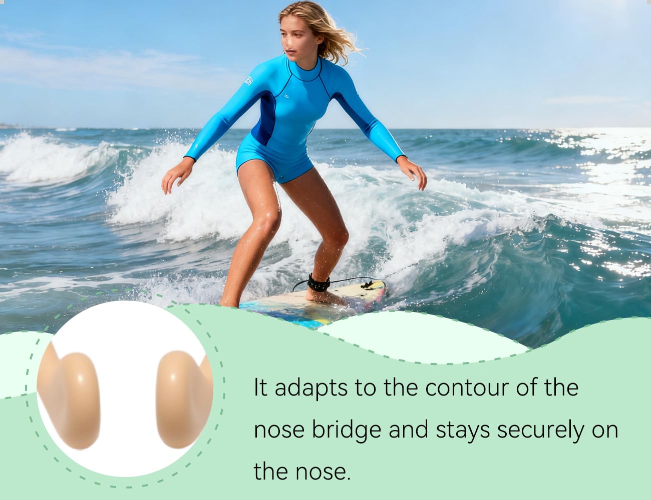 Pinza Nasal de Silicona para Natación, Ajustable para Niños y Adultos