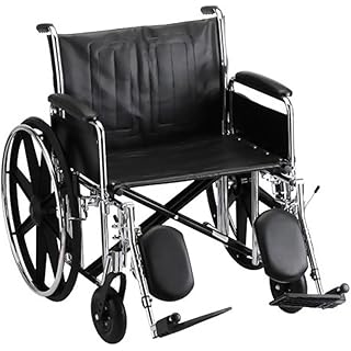 Nova MedicalProducts Healthcare 24" Steel Wheelchair Detachable Full Arm and Elevating Leg Rests