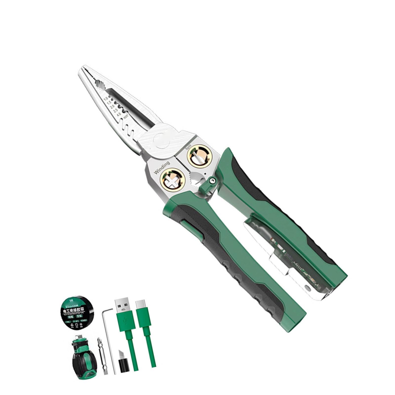 Portable 12 in 1 Multifunction Electrical Pliers Featuring Insulation Stripper and Wire Tester for DIYer Projects Wire Stripping Tool