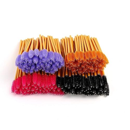 LASSKY 200 cepillos desechables para rímel de pestañas, cepillo de pestañas de ojos, varitas de rímel, carretes para extensiones de pestañas, varita