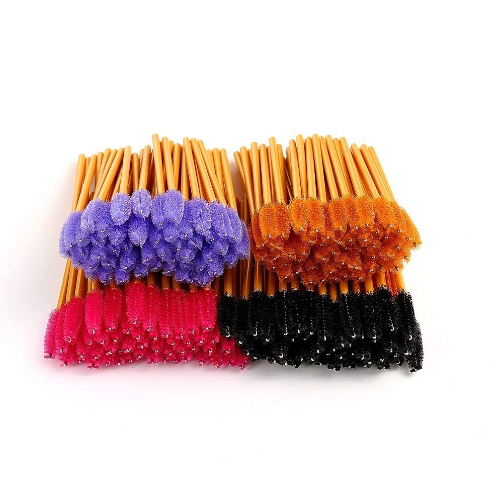 LASSKY 200Pcs Disposable Eyelash Mascara Brushes, Eye lash Brush, Mascara Wands, Spoolies for Eyelash Extensions, Lash Wand, Eyelash Extension Spoolie