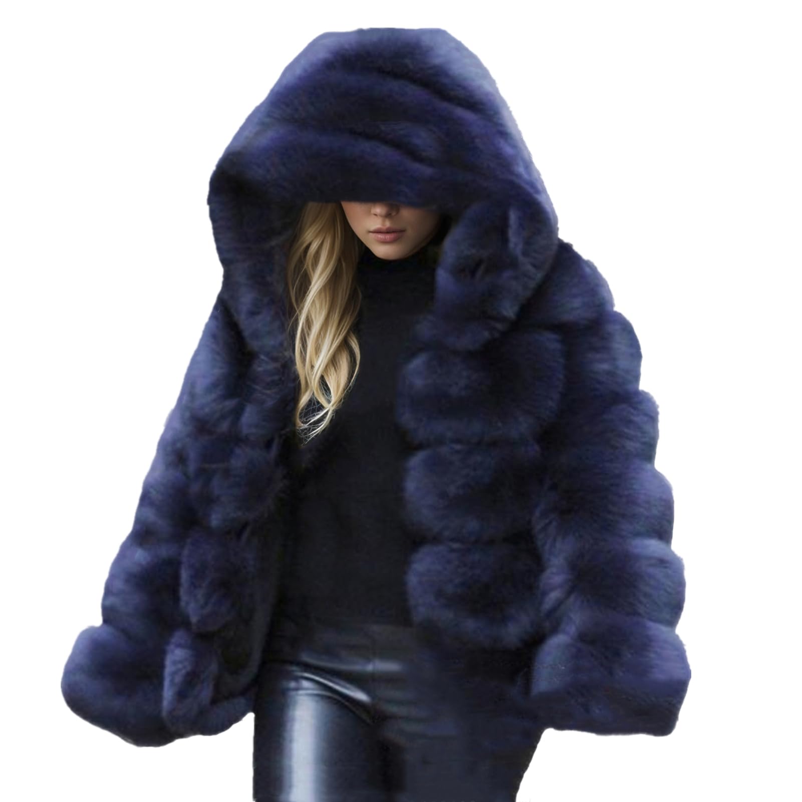 Lisa CollyWomen's Winter Parka Coat Overcoat Long Sleeve Faux Fur Coat Jacket