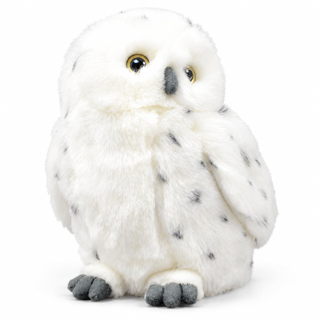 Wonder Sprout Snowy Owl Plush Toy, 25cm Soft White Bird Stuffed Animal with Spotted Wings, Wildlife Collectible and Gift for Owl Lovers