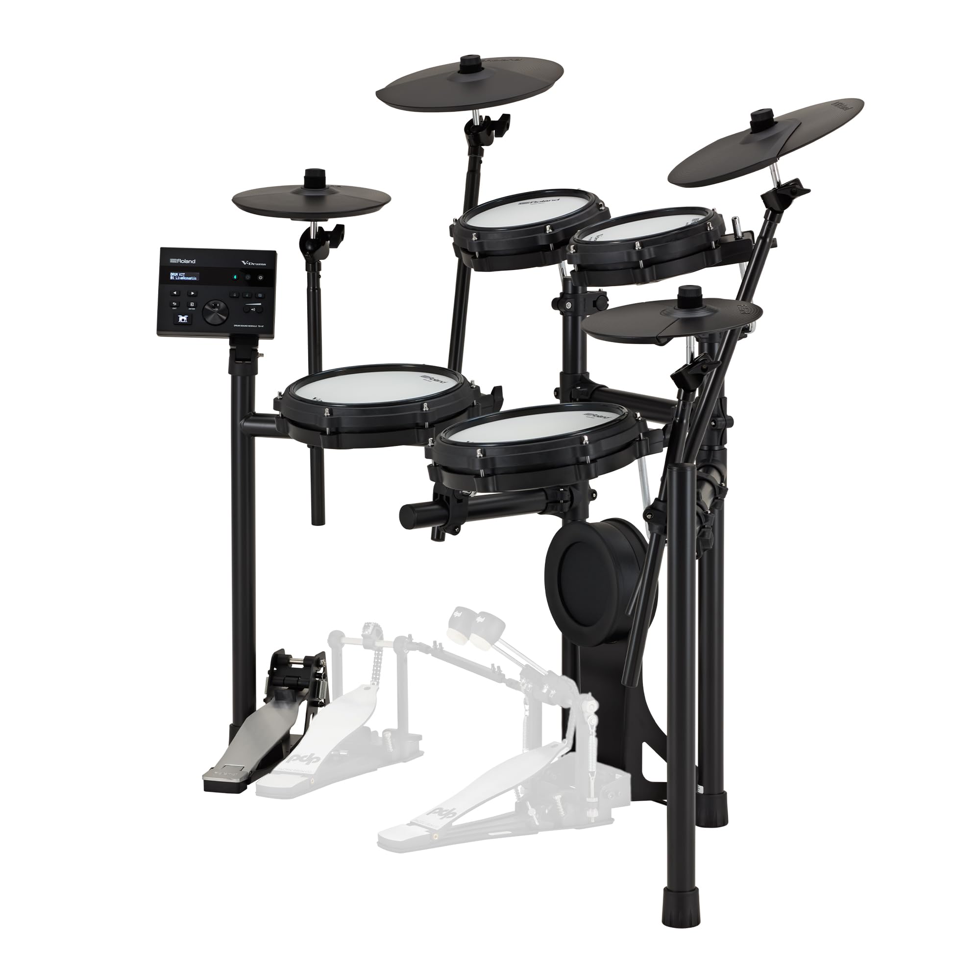 Roland TD-07KV2 V-Drums Five-Piece Electronic Drum Kit for Beginners | 10” Snare, Two 8”…