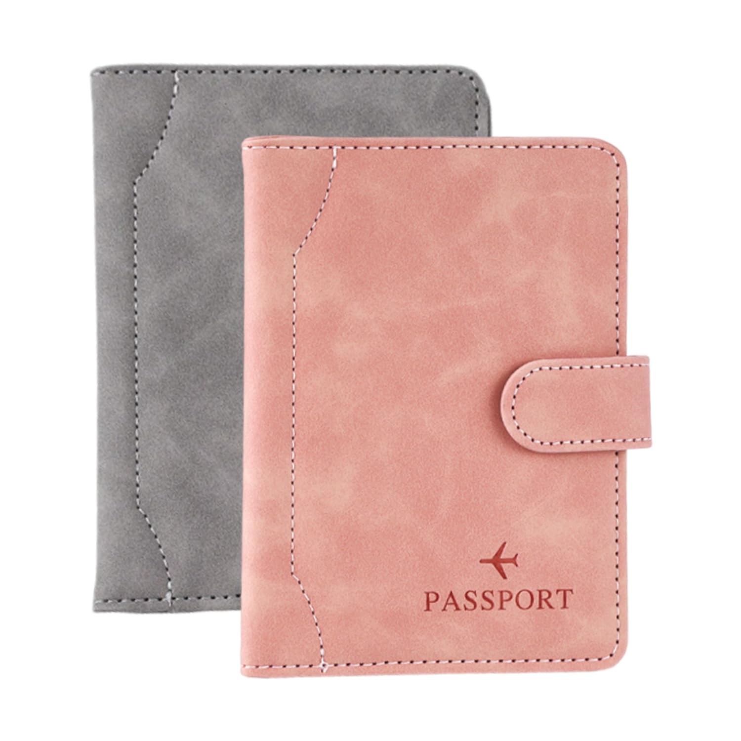 2 Stück Reisepasshülle, Reisepasshülle, Ausweishülle Aus Pu-Er, Kreditkartenhülle Mit RFID-Blocker, Geeignet Für Reisepass, Personalausweis, Kreditkarte