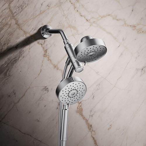 Miniatura 2 de KOHLER 23219-G-CP Purist - Kit combinado de ducha multifunción 2 en 1, cabezal de ducha giratorio con cabezal de ducha de mano, 1.75 GPM, cromo