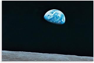 View of The Earth from The Moon Poster Canvas Picture Printing Wall Art Decoration Poster Living Room Bedroom Home Background Decoration 12x08inch(30x20cm) Unframe-style