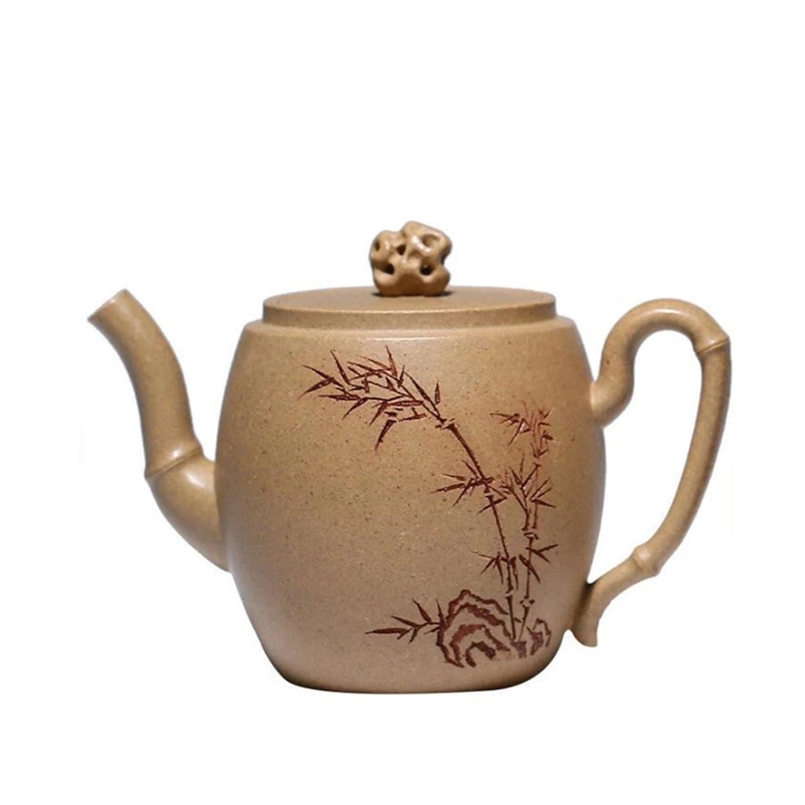 TYUHDUYUR 130ml Yixing Clay Teapots Famous Handmade Leaf Tea Pot Section Mud Kettle Chinese Zisha Tea Set (Beige 11.1 * 8 * 3.9cm)