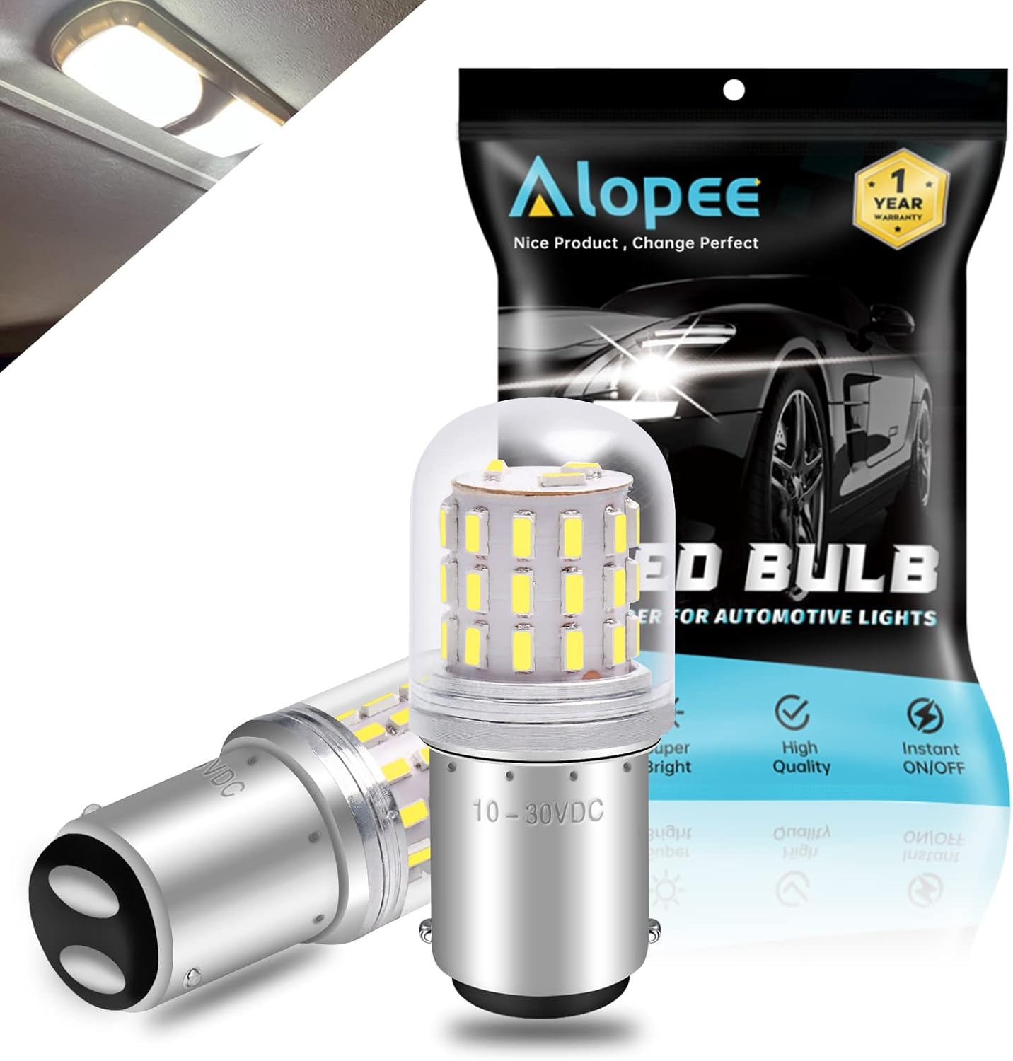 Alopee 1076 LED Bulb for RV Bright White 1142 LED Bulb 930V DC for 1004 1076 1142