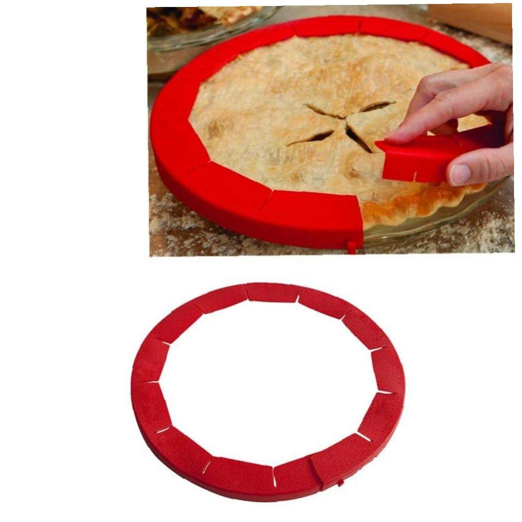 Casecover Home Adjustable Silicone Pie Crust Shield Silicone Fit 8.5inch - 11.5inch Rimmed Dish Convenient Gadgets