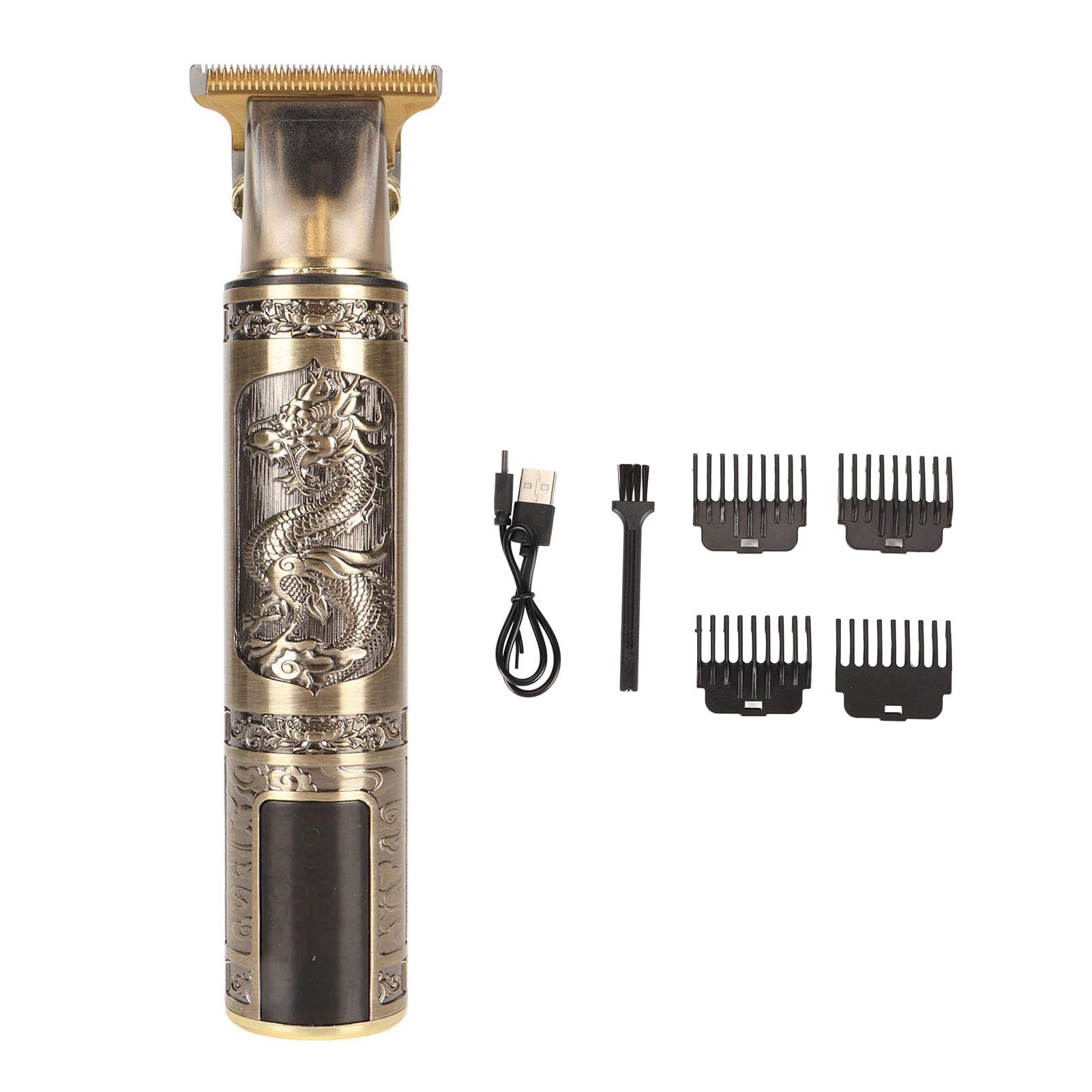 Hair Clippers for Men, Electric Engraved Dragon Hair Trimmer Shaver with Guide Combs, Rechargeable, Efficient Grooming, Quiet, Strong Copper Motor for Standby Haircut