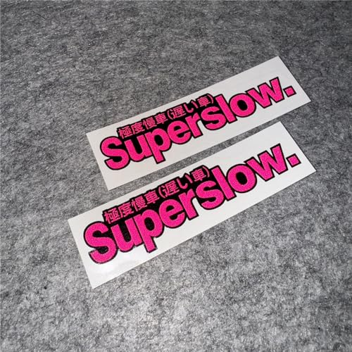 Image of Car Styling Sticker for Japanese Superslow Snail Creative Words Auto Oil Tank Window Body Vinyl Computer Case Motocross Decals (O 10x2.5cm 2PCS)