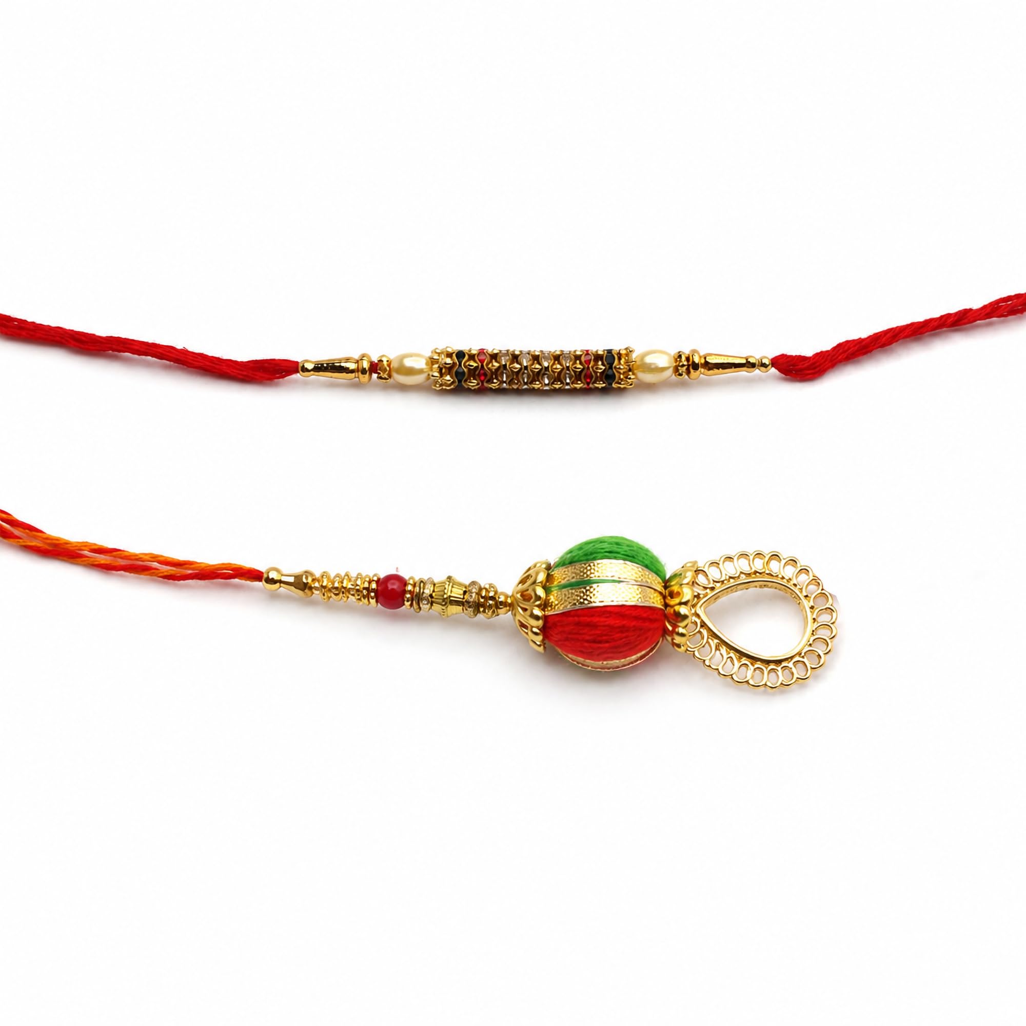 Jewel Tone Bhaiya Bhabhi Rakhi Set Pack of 2 with Roli Chawal | Rakhi for Bhaiya and Lumba for Bhabhi | Raksha Bandhan Gift-image-47